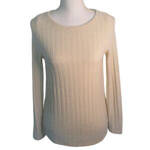 Dana Buchman Women's Long Sleeve Beige Light Weight Soft Sweater Size XS